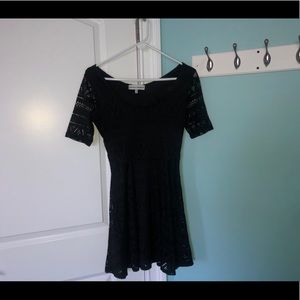 a black short  dress